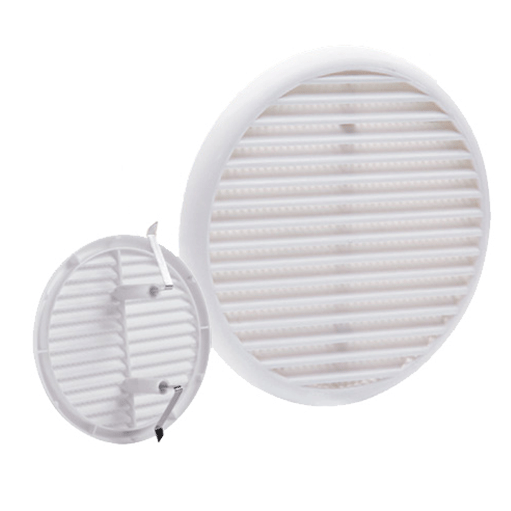 VENTILATION GRILL ABS ? 12.5-16CM RECESS MOUNTING + CLIP + NET WHITE