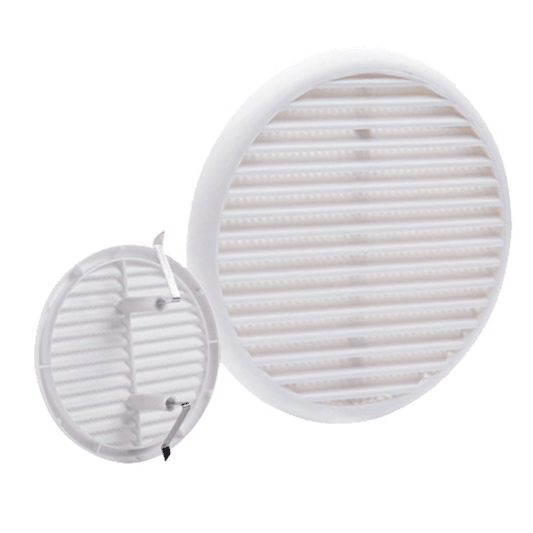 VENTILATION GRILL ABS ? 12.5-16CM RECESS MOUNTING + CLIP + NET WHITE