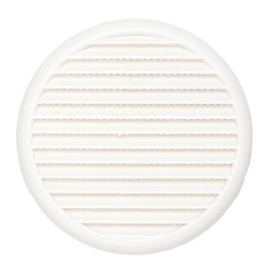 VENTILATION GRILL ABS ? 8-12.5CM RECESS MOUNTING + CLIP + NET WHITE