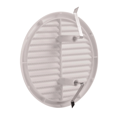 VENTILATION GRILL ABS ? 8-12.5CM RECESS MOUNTING + CLIP + NET WHITE