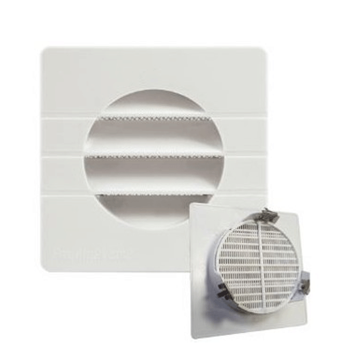 VENTILATION GRILL ABS ? 10CM RECESS MOUNTING + CLIP + NET WHITE