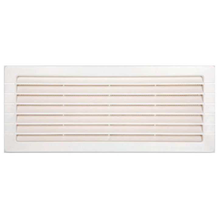 VENTILATION GRILL ABS 8.5X23.2CM RECESS MOUNTING + NET WHITE