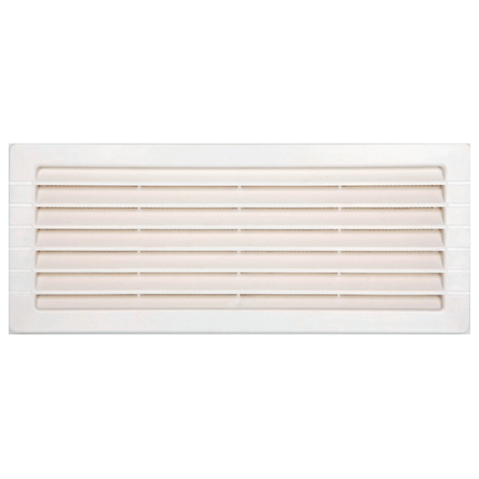 VENTILATION GRILL ABS 8.5X23.2CM RECESS MOUNTING + NET WHITE