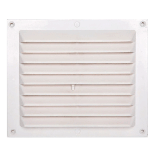 VENTILATION GRILL ABS 24X24CM SCREW MOUNTING + NET WHITE