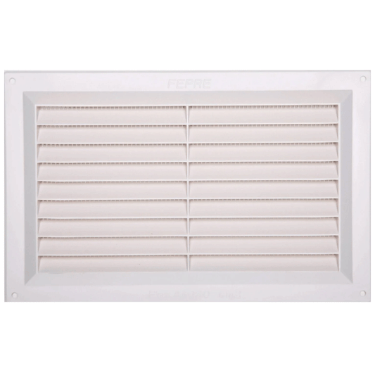 VENTILATION GRILL ABS 16.5X26CM SCREW MOUNTING + NET WHITE