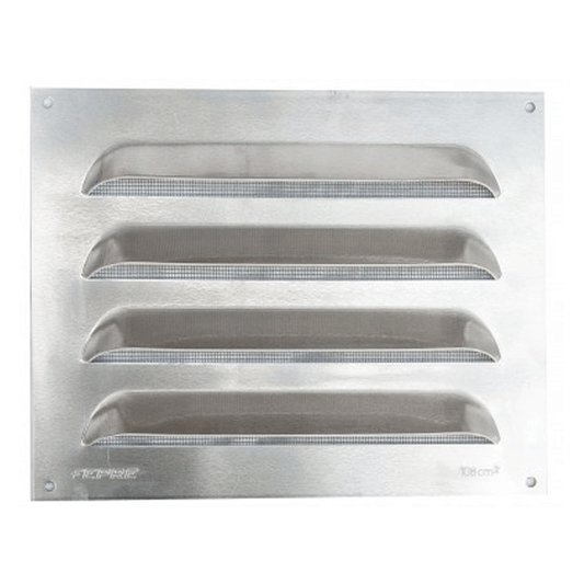 VENTILATION GRILL ALUMINIUM 50X25CM REINFORCED 1.5MM AIRFLOW + NET