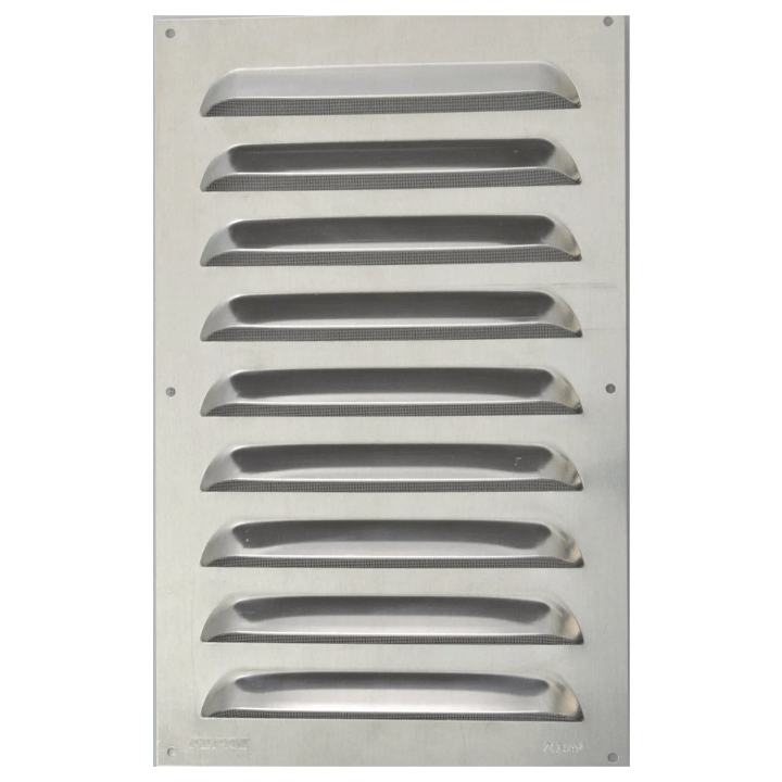 VENTILATION GRILL ALUMINIUM 40X25CM REINFORCED 1.5MM AIRFLOW + NET