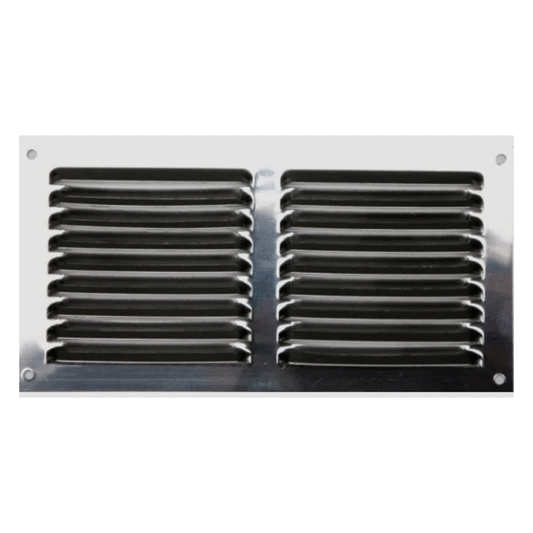 VENTILATION GRILL INOX 0.8MM 10X20CM + NET