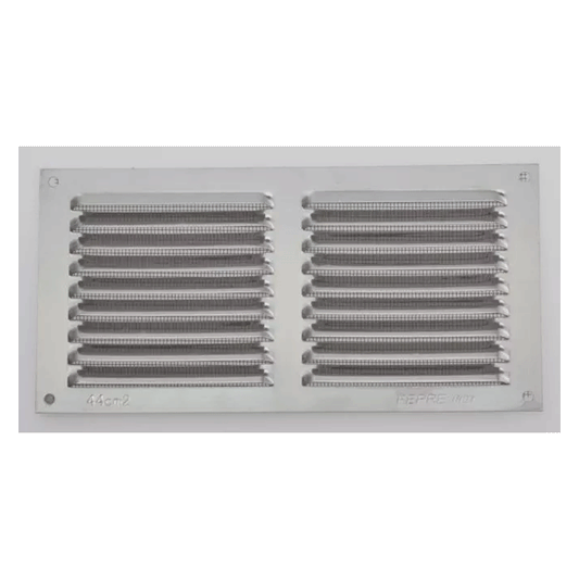 VENTILATION GRILL INOX 0.8MM 5X25CM + NET