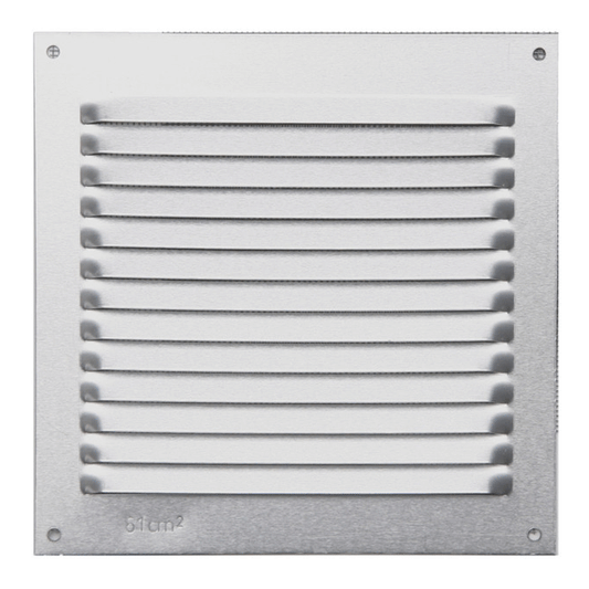 VENTILATION GRILL INOX 0.8MM 20X20CM + NET