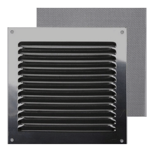 VENTILATION GRILL INOX 0.8MM 15X15CM + NET