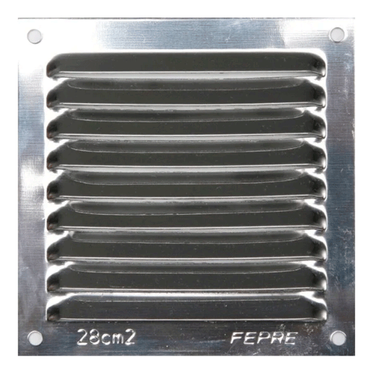 VENTILATION GRILL INOX 0.8MM 10X10CM + NET
