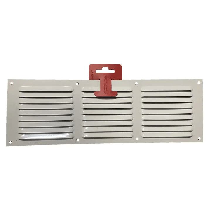 VENTILATION GRILL ALUMINIUM 0.6MM 10X30CM WHITE