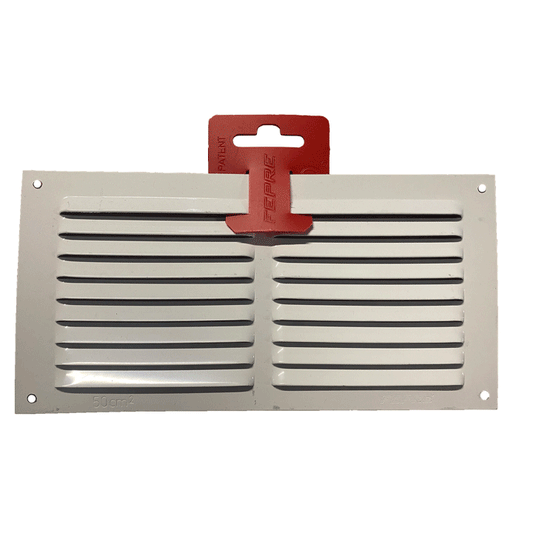 VENTILATION GRILL ALUMINIUM0.6MM 10X20CM WHITE