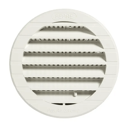 VENTILATION  GRILL ABS TO RECESSED REGULATED W/NET WHITE Ø 9.4