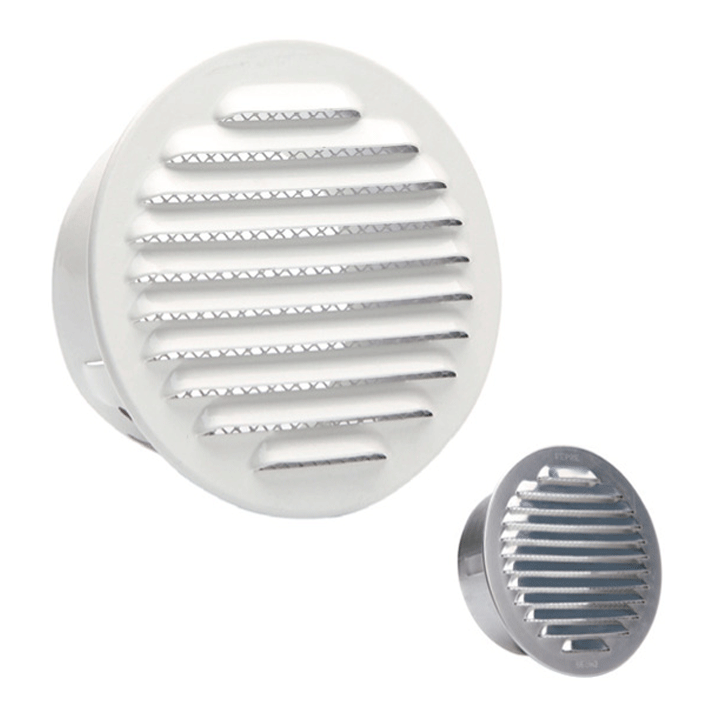VENTILATION GRILL ALUMINIUM DIAM. OUTSIDE 112.5CM WITH CLIPS AND NET