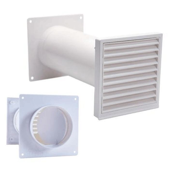 VENTILATION WALL GRILLE TELESCOPIC TUBE CHECK VALVE DIAM 10 WHITE