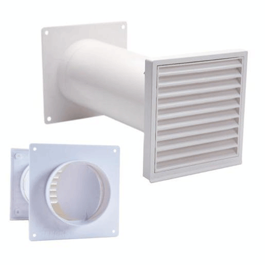 VENTILATION WALL GRILLE TELESCOPIC TUBE CHECK VALVE DIAM 10 WHITE
