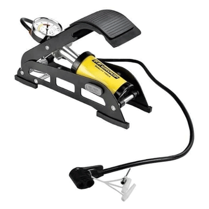 SINGLE BARREL FOOT PUMP WITH METAL GAUGE 7BAR /100PSI FF GROUP