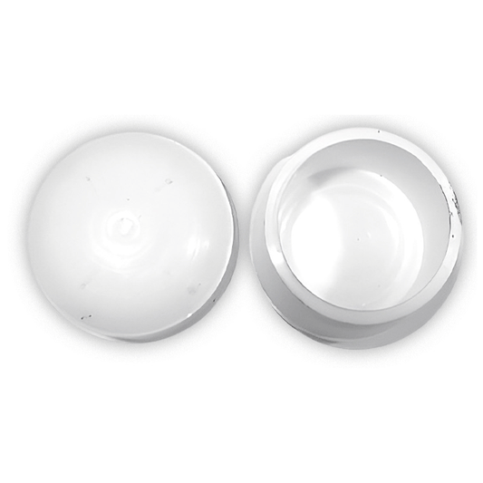 TUBE CAPS ROUND WHITE 16MM