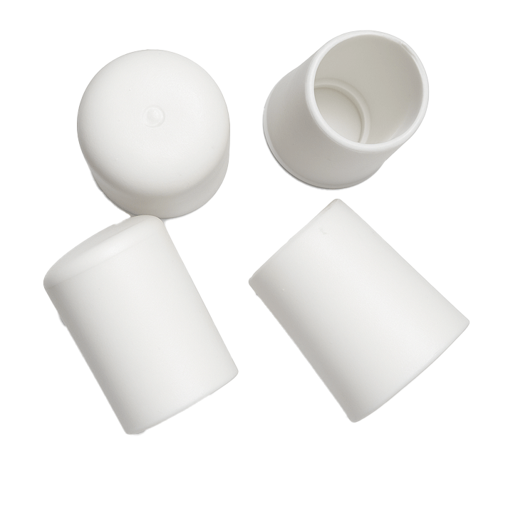 TUBE CAPS ROUND WHITE 10MM