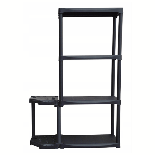 BROOM HOLDER 2 LEVELS SHELF + SHELF WITH 4 LEVELS