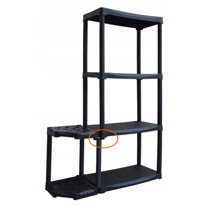 BROOM HOLDER 2 LEVELS SHELF + SHELF WITH 4 LEVELS