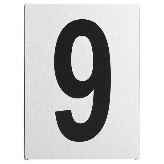 SIGN HOUSE NUMBER "9" 4X3 SILVER