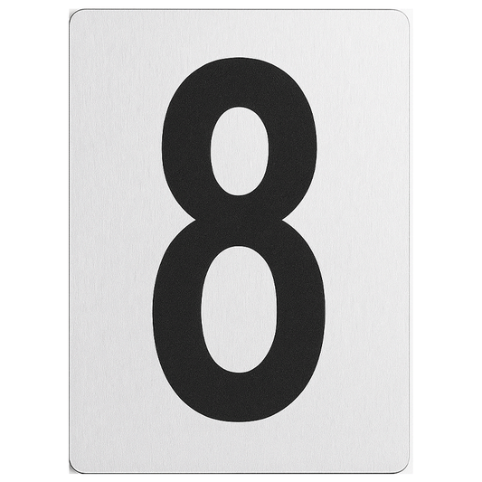 SIGN HOUSE NUMBER "8" 4X3 SILVER