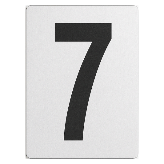 SIGN HOUSE NUMBER "7" 4X3 SILVER
