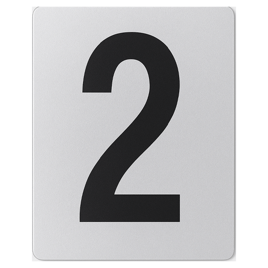 SIGN HOUSE NUMBER "2" 4X3 SILVER