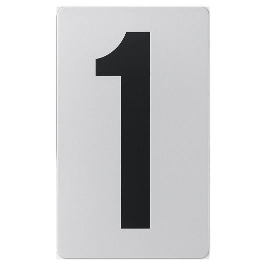 SIGN HOUSE NUMBER "1" 4X3 SILVER