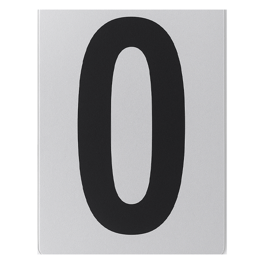 SIGN HOUSE NUMBER "0" 4X3 SILVER