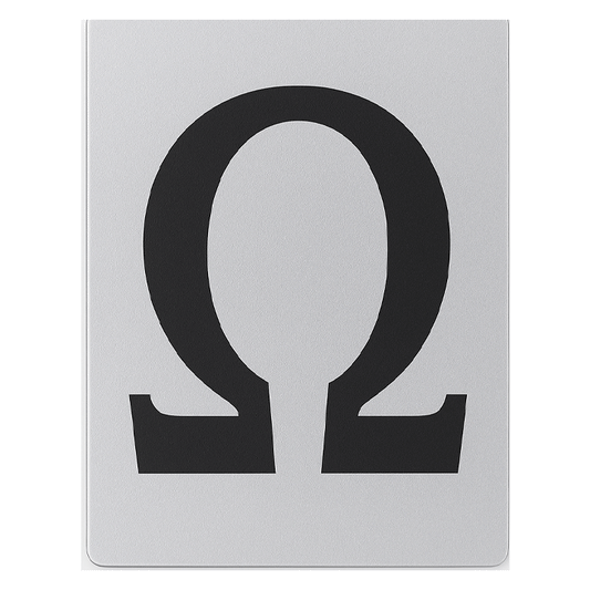 SIGN HOUSE LETTER "Ω" 4X3 SILVER