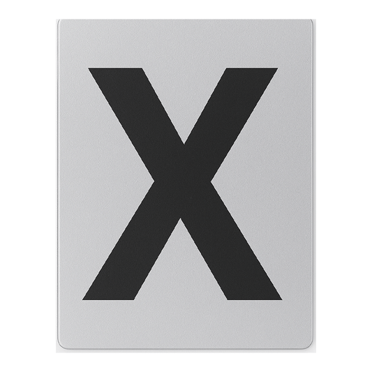 SIGN HOUSE LETTER "X" 4X3 SILVER