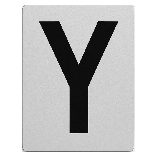 SIGN HOUSE LETTER "Y" 4X3 SILVER