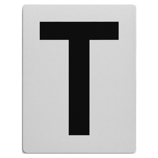SIGN HOUSE LETTER "T" 4X3 SILVER
