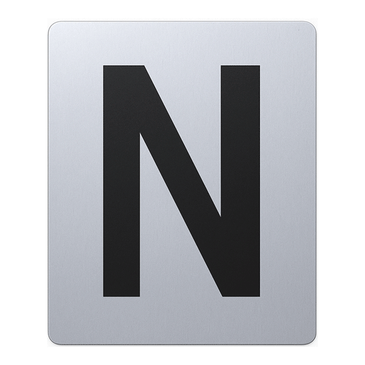 SIGN HOUSE LETTER "N" 6X4 SILVER