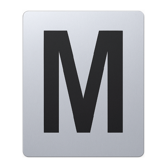 SIGN HOUSE LETTER "M" 4X3 SILVER