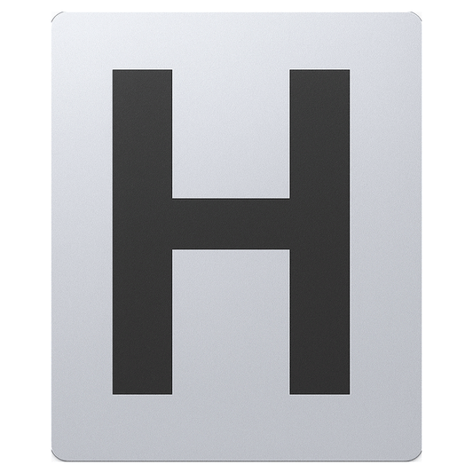 SIGN HOUSE LETTER "H" 4X3 SILVER