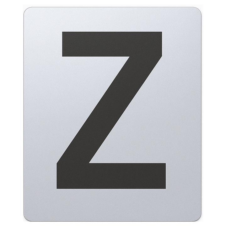 SIGN HOUSE LETTER "Z" 4X3 SILVER