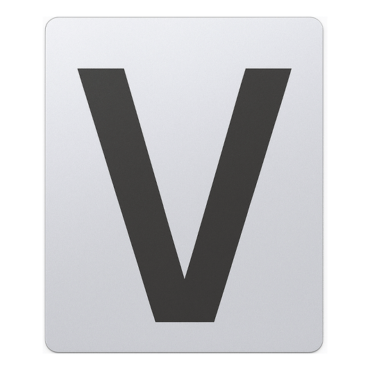 SIGN HOUSE LETTER "V" 4X3 SILVER