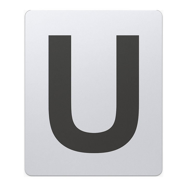 SIGN HOUSE LETTER "U" 4X3 SILVER