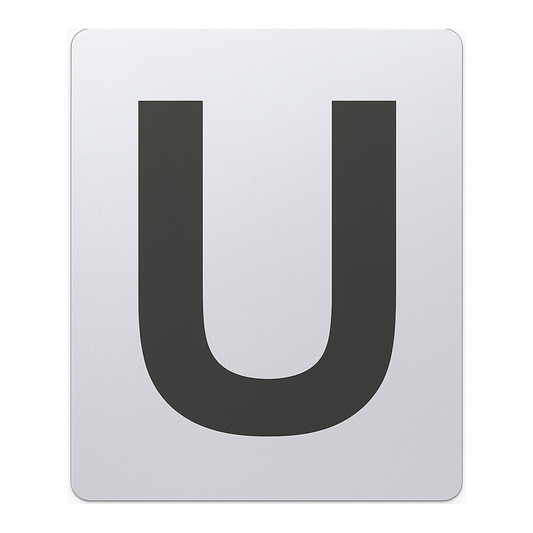 SIGN HOUSE LETTER "U" 4X3 SILVER
