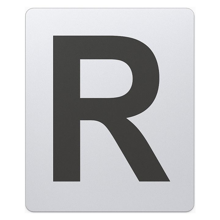 SIGN HOUSE LETTER "R" 4X3 SILVER