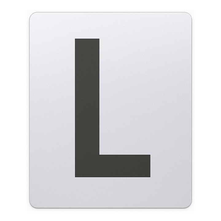 SIGN HOUSE LETTER "L" 4X3 SILVER