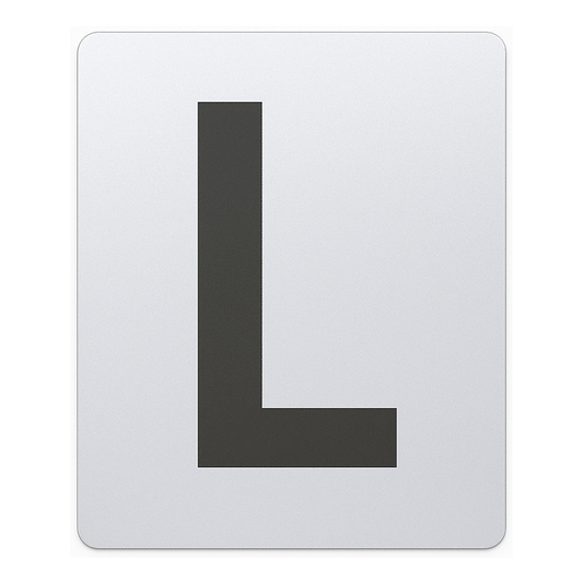 SIGN HOUSE LETTER "L" 4X3 SILVER