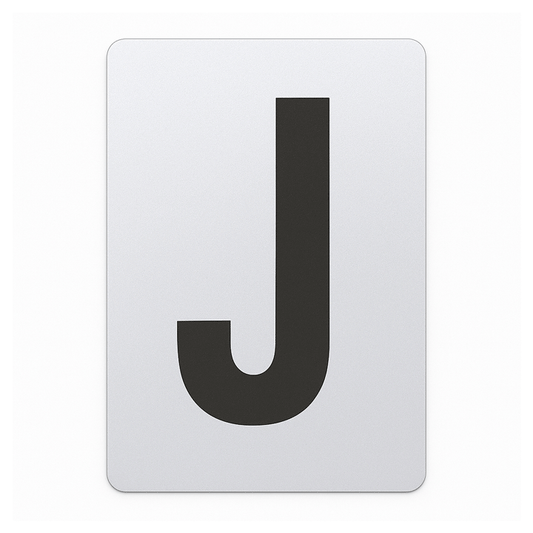 SIGN HOUSE LETTER "J" 4X3 SILVER