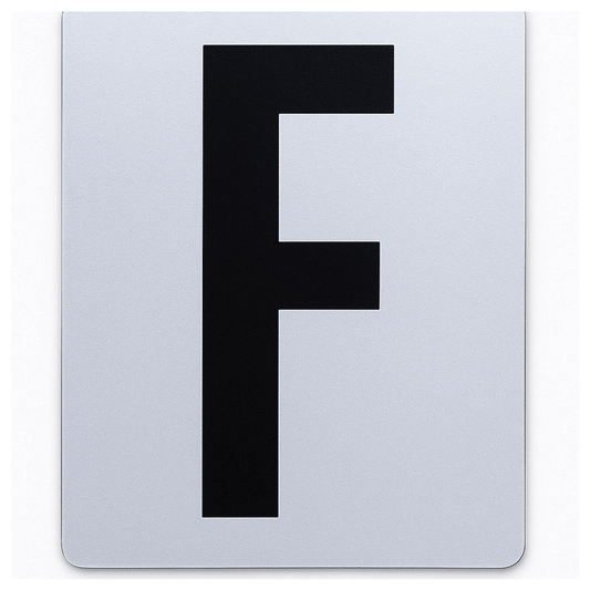 SIGN HOUSE LETTER "F" 4X3 SILVER