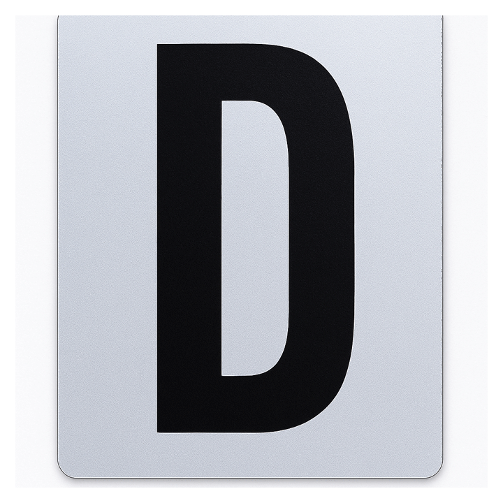 SIGN HOUSE LETTER "D" 4X3 SILVER